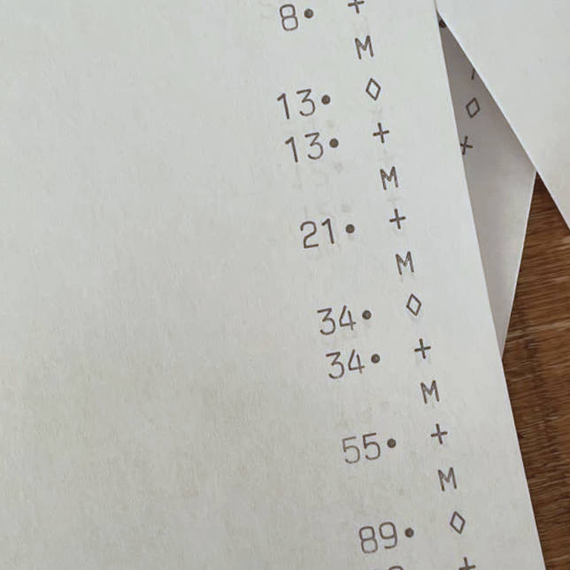 Fibonacci numbers calculated using the memory feature
