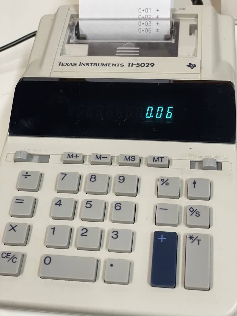 The repaired calculator in operation